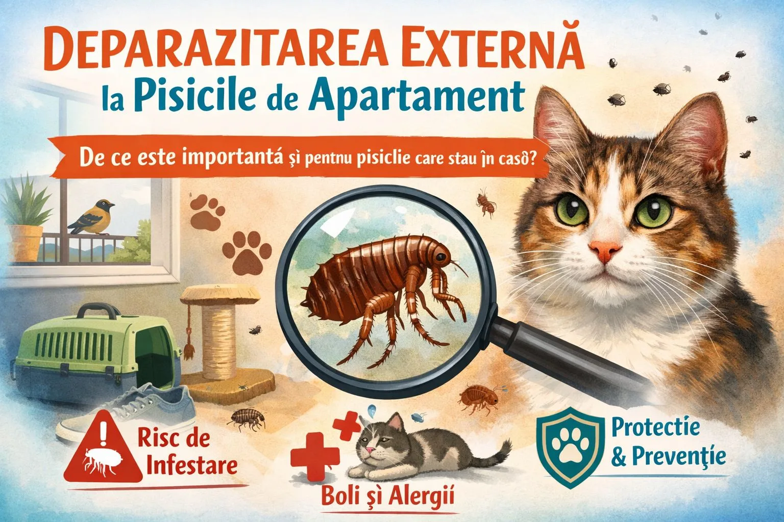 Deparazitarea externa la pisicile de apartament- de ce este importanta?