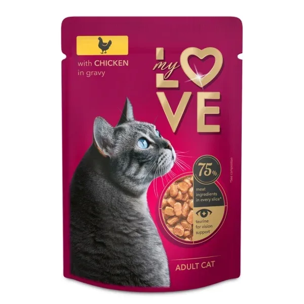 My Love Hrana Umeda Pisici Adulte Pui In Sos Plic 85gr