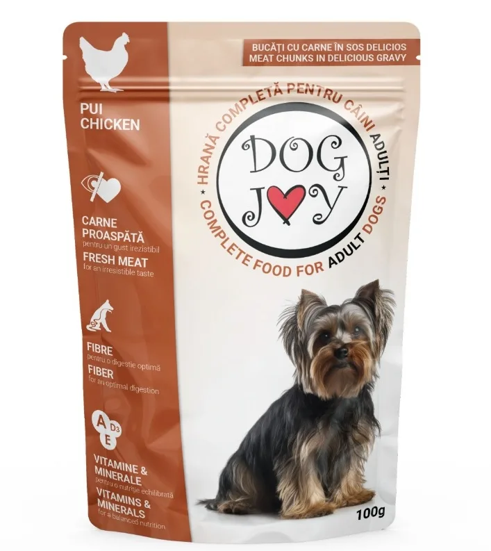 Hrana umeda pentru caini adulti cu pui- Dog joy- 100g