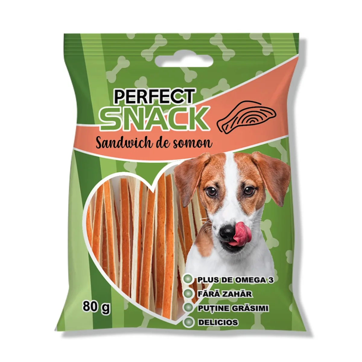 Recompense pentru caini- Perfect Snack – Sandwich de somon – 80 g