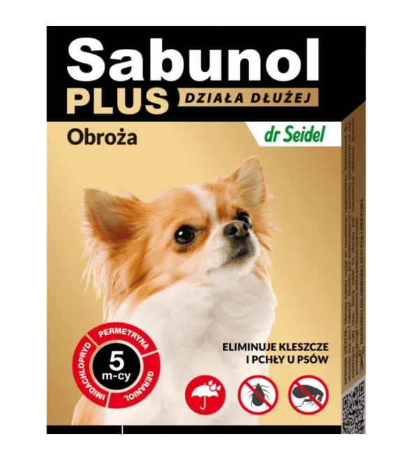 Zgarda antiparazitara caini- Sabunol Plus talie mica , 35 cm
