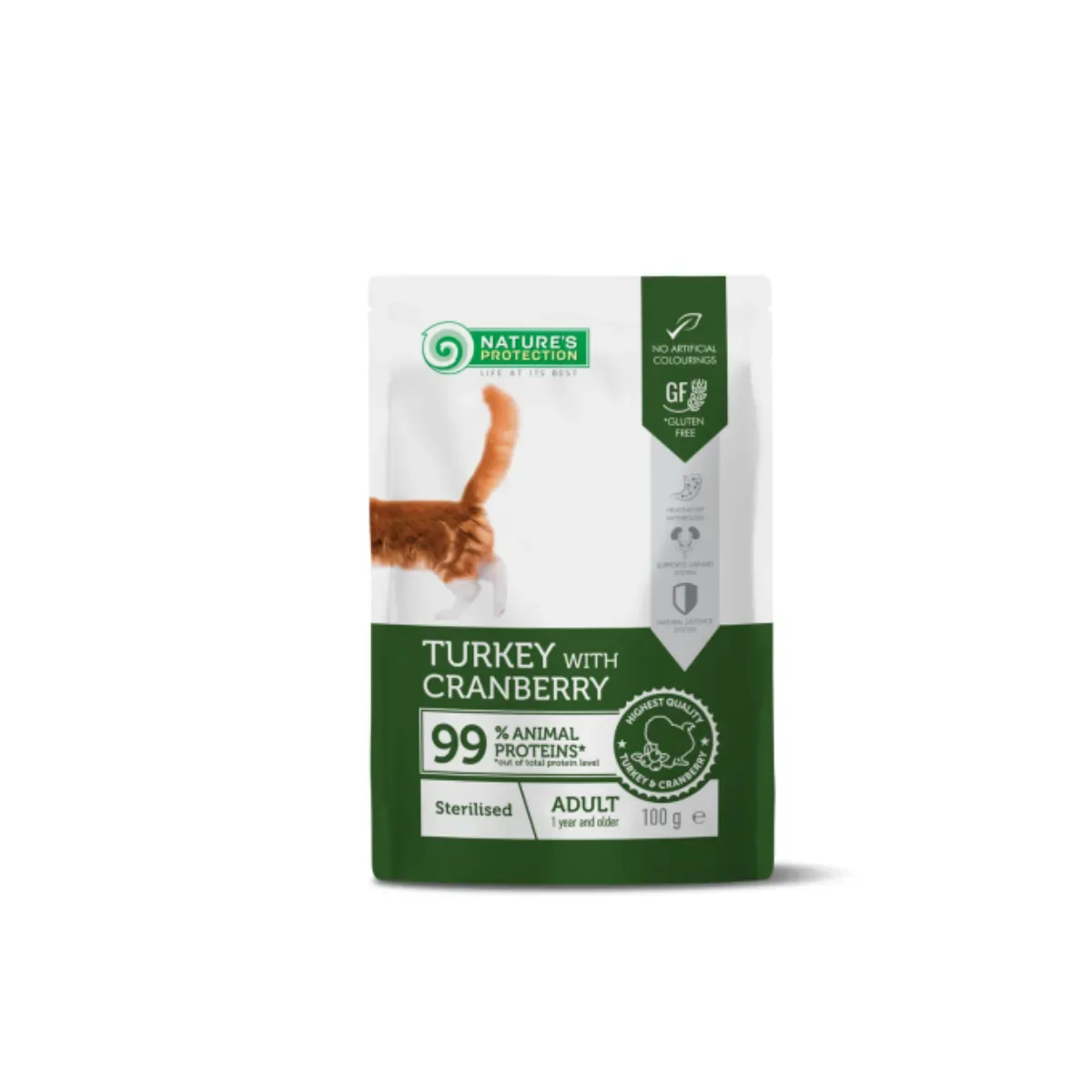 NATURES PROTECTION Sterilised, Curcan și Merișoare- in sos- plic 100g