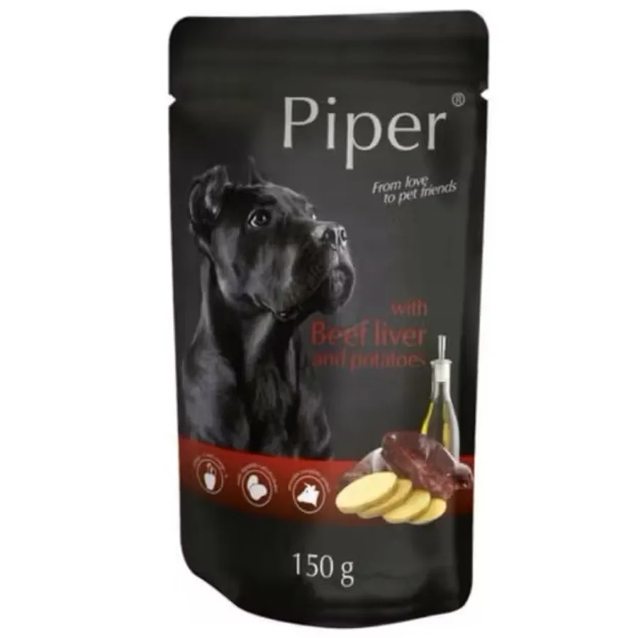 PIPER DOG ADULT Ficat de vita si cartofi - plic 150g