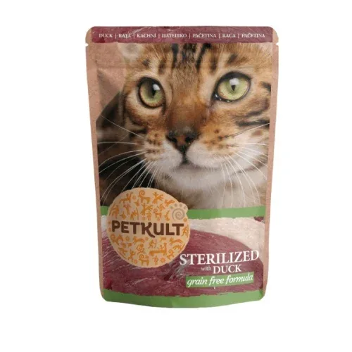 Petkult sterilized pisici- hrana umeda rata 100g