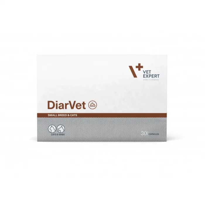 Sprijin rapid în gestionarea diareei la câini de talie mică și pisici, DiarVet Twist Off, Vet Expert, 30 capsule