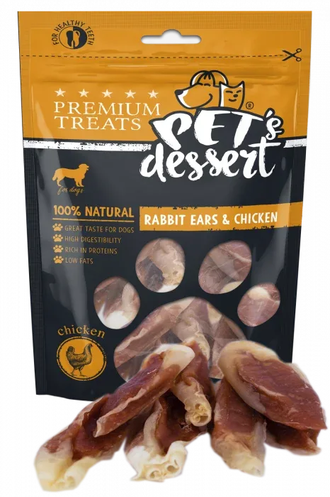 Pet's Dessert Dog Rabbit Ears&Chicken 80g