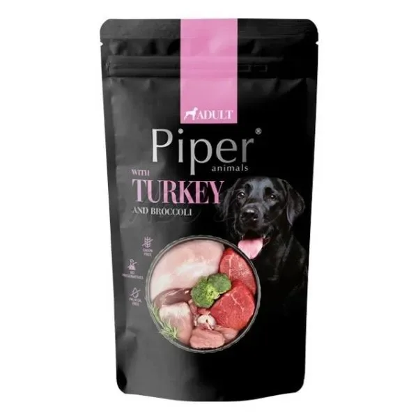 PIPER DOG ADULT Carne de curcan si brocolli - plic 150g