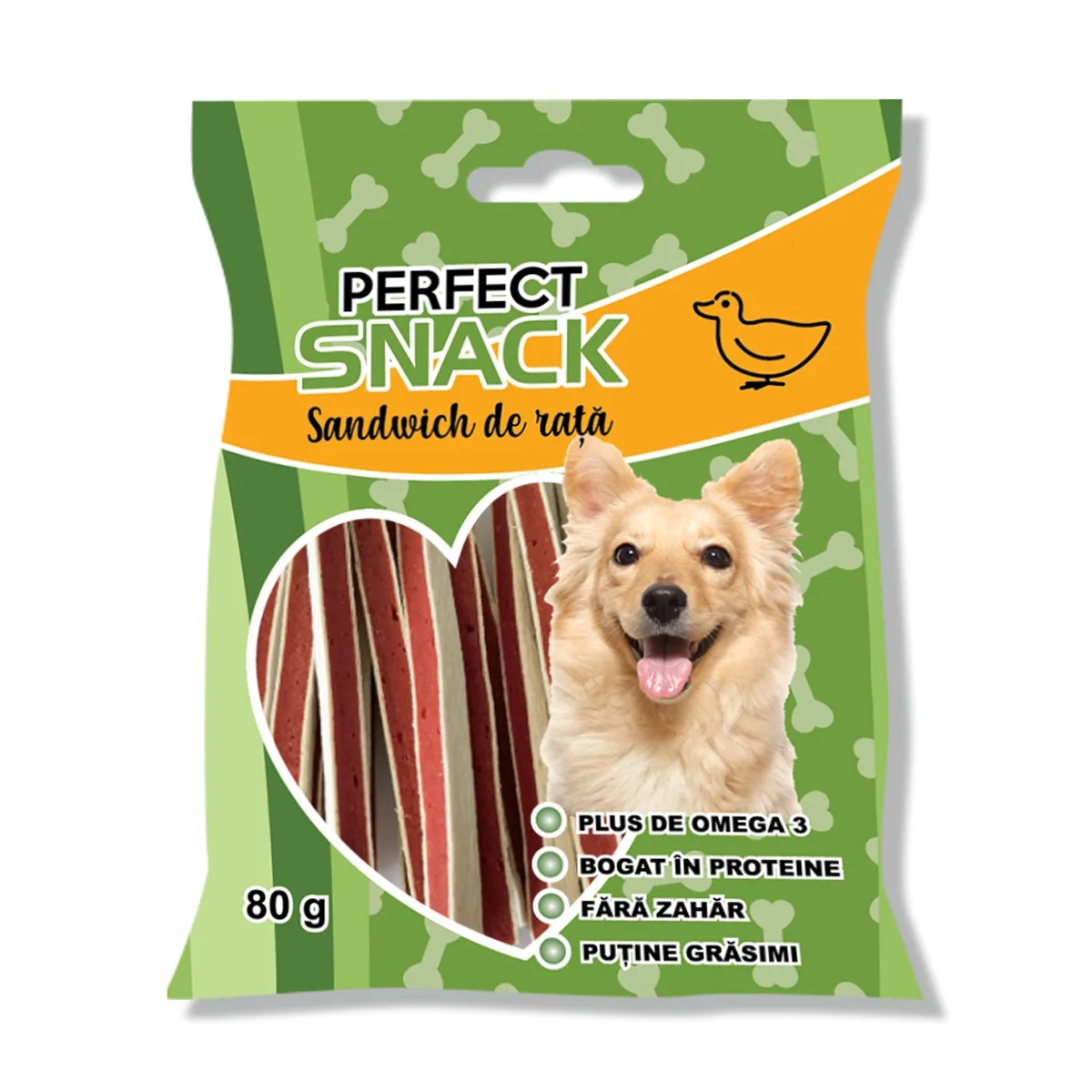 Recompense pentru caini Perfect Snack – Sandwich de rață 80g