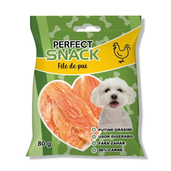 Recompense pentru caini- Perfect Snack – File de pui – 80 g