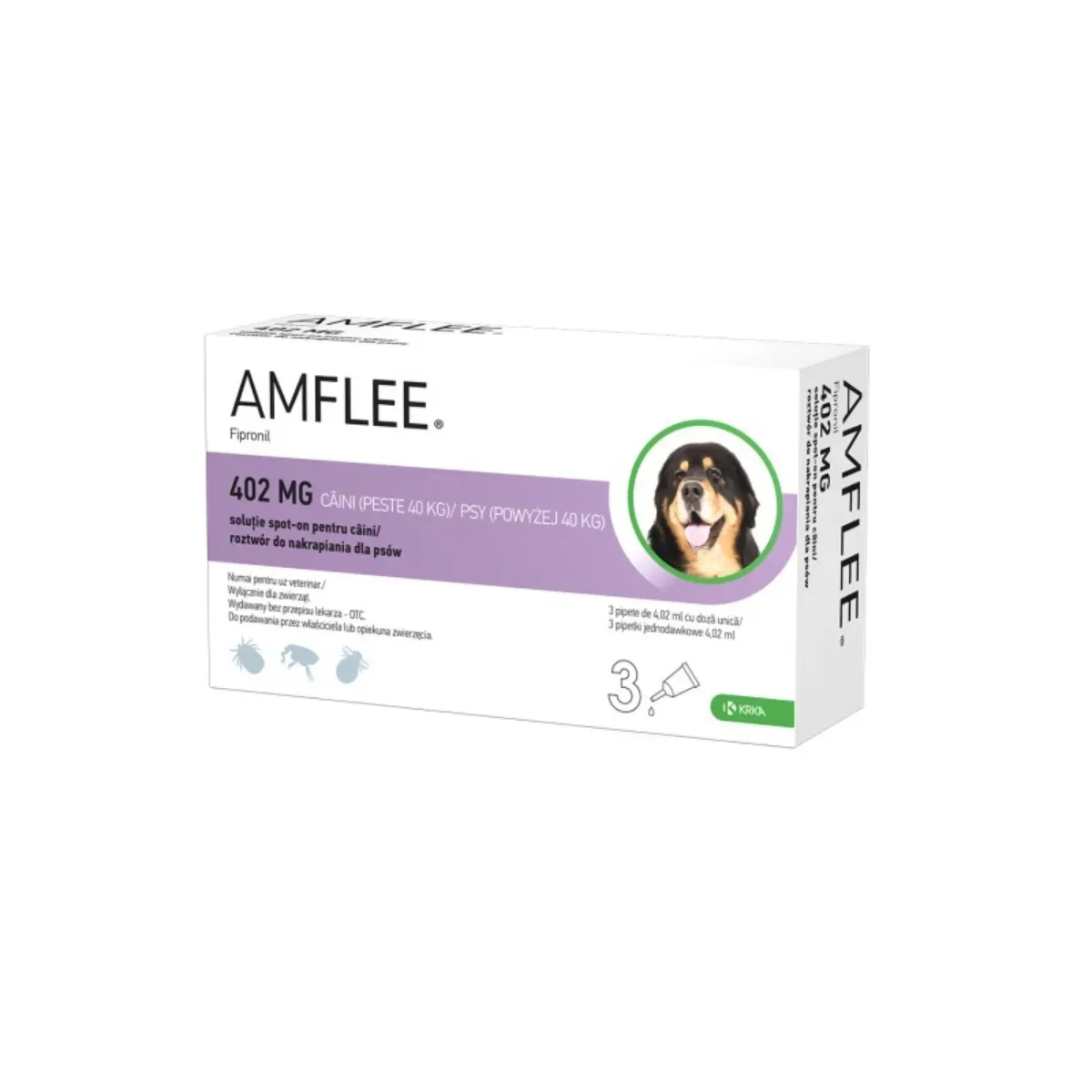 AMFLEE Dog, spot-on, soluție antiparazitară, câini 40-60 kg-1 pipeta
