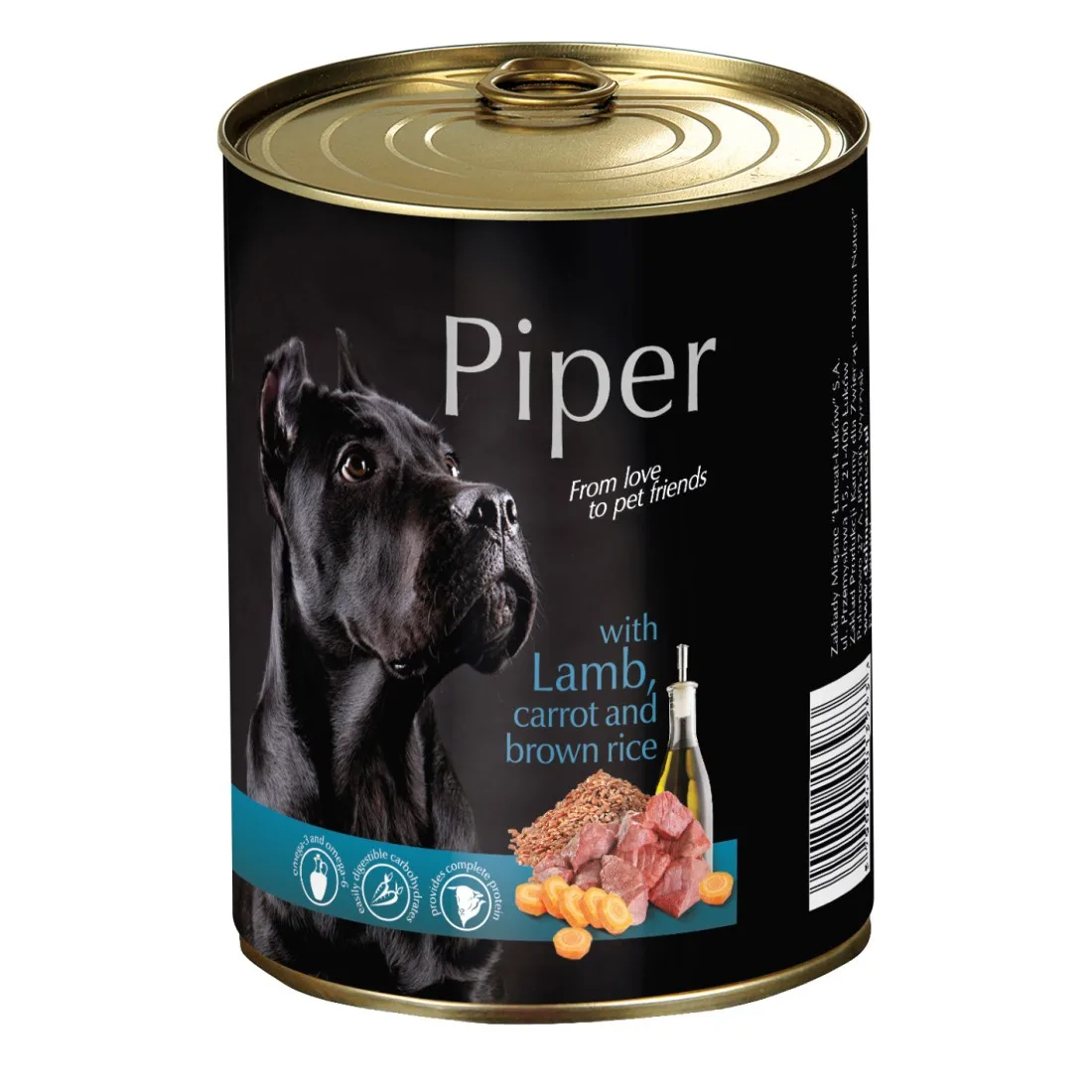 Hrana umeda Piper Adult, Miel, Morcovi, 800 g