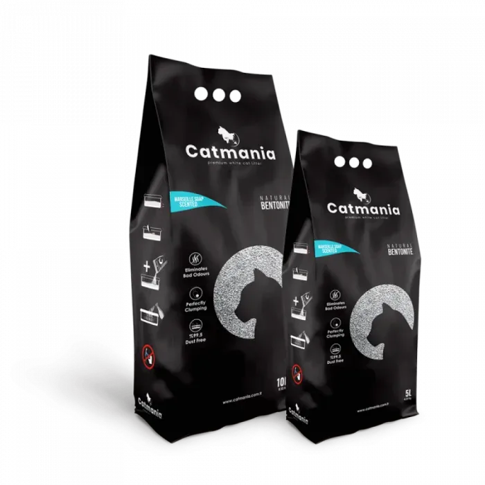Nisip pentru litiera BENTONITA CATMANIA, Marseille soap, 5L - 4,25 kg