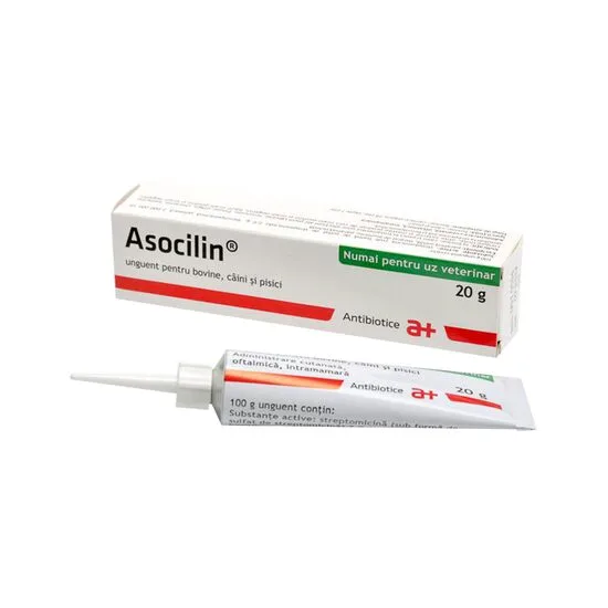 Asocilin 20 g, unguent pentru bovine, câini și pisici