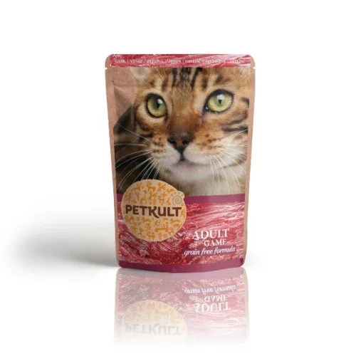 Petkult pisici- hrana umeda fara cereale 100g- cu vanat