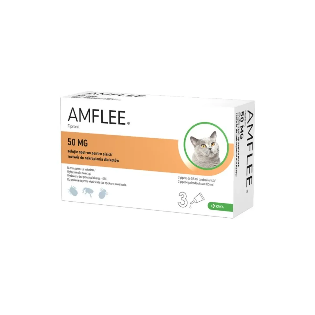 AMFLEE 50 mg soluţie spot-on pentru pisici 1 pipetă (0,50 ml)