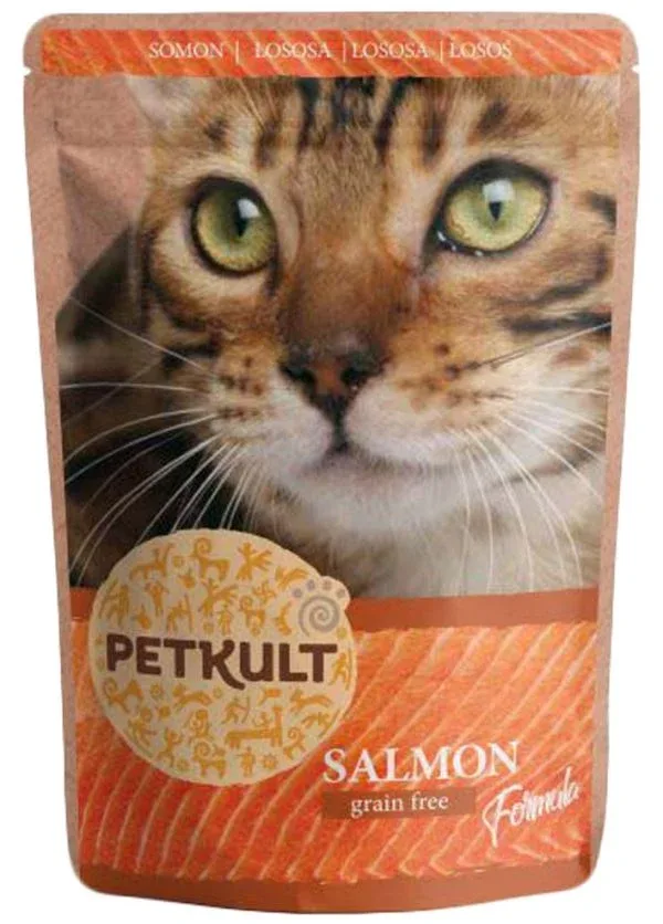 Petkult pisici- hrana umeda fara cereale 100g- cu somon