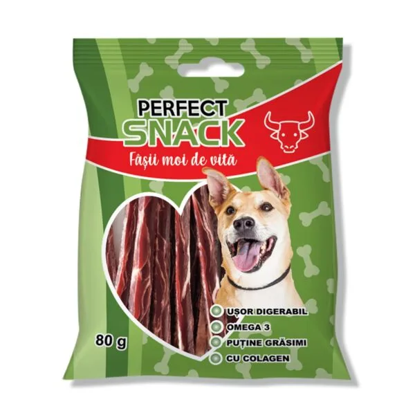 Recompense pentru caini- Perfect Snack – Fâșii moi de vită – 80 g