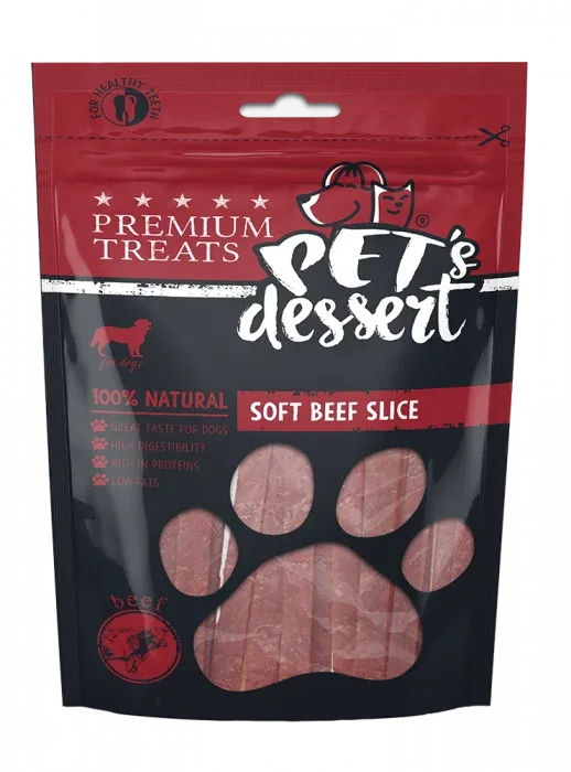 Pet's Dessert Dog Soft Beef Slice 80 Gr