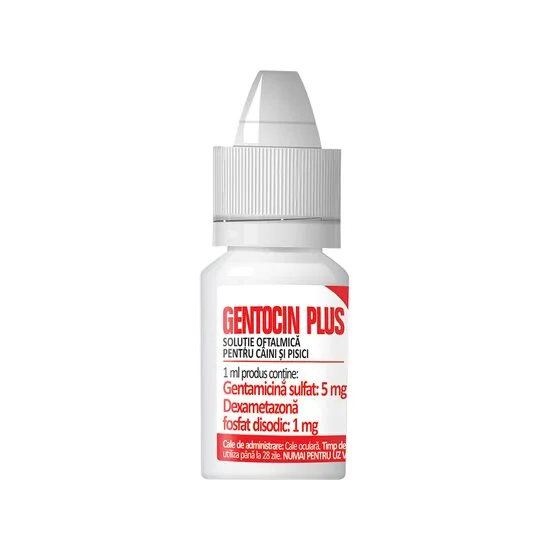 SOLUTIE OFTALMICA PENTRU CAINI SI PISICI GENTOCIN PLUS 7.5ML