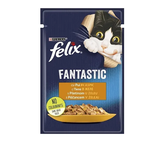 Felix Fantastic Pui in Aspic hrana umeda- 85g