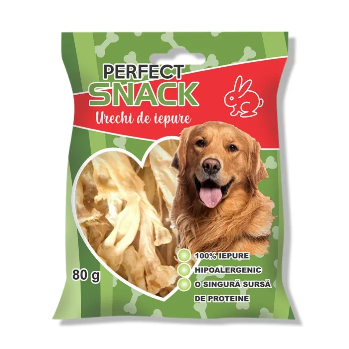 Recompense pentru caini- Perfect Snack – Urechi de iepure – 80g