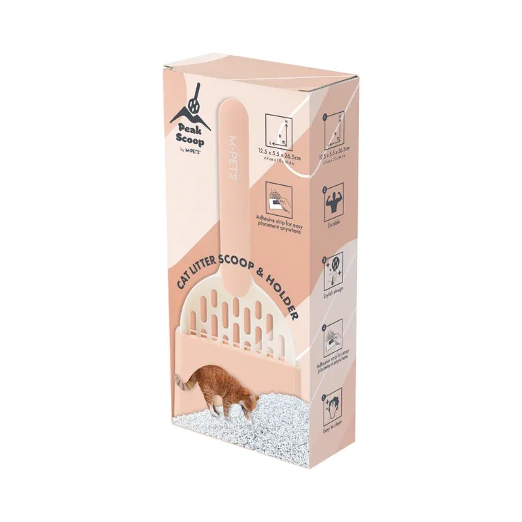 Peak Scoop- Lopatica pentru litiera, cu suport M-PETS- portocaliu