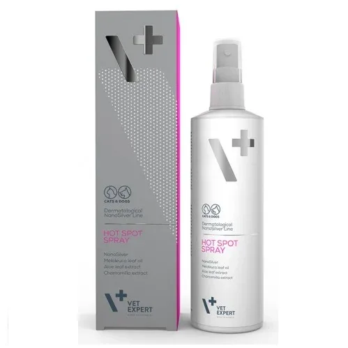 Spray pentru tratamentul leziunilor locale ale pielii, la caini si pisici, Nanosilver HOT SPOT Vet Expert, 100ml