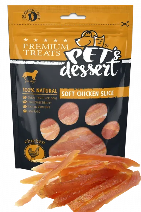 Pet's Dessert Dog Soft Chicken Slice 80g
