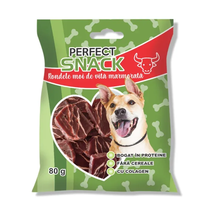 Recompense pentru caini- Perfect Snack – Rondele moi de vită marmorate – 80 g